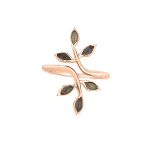 Olive Branch Cremation Ring in 14K Rose Gold