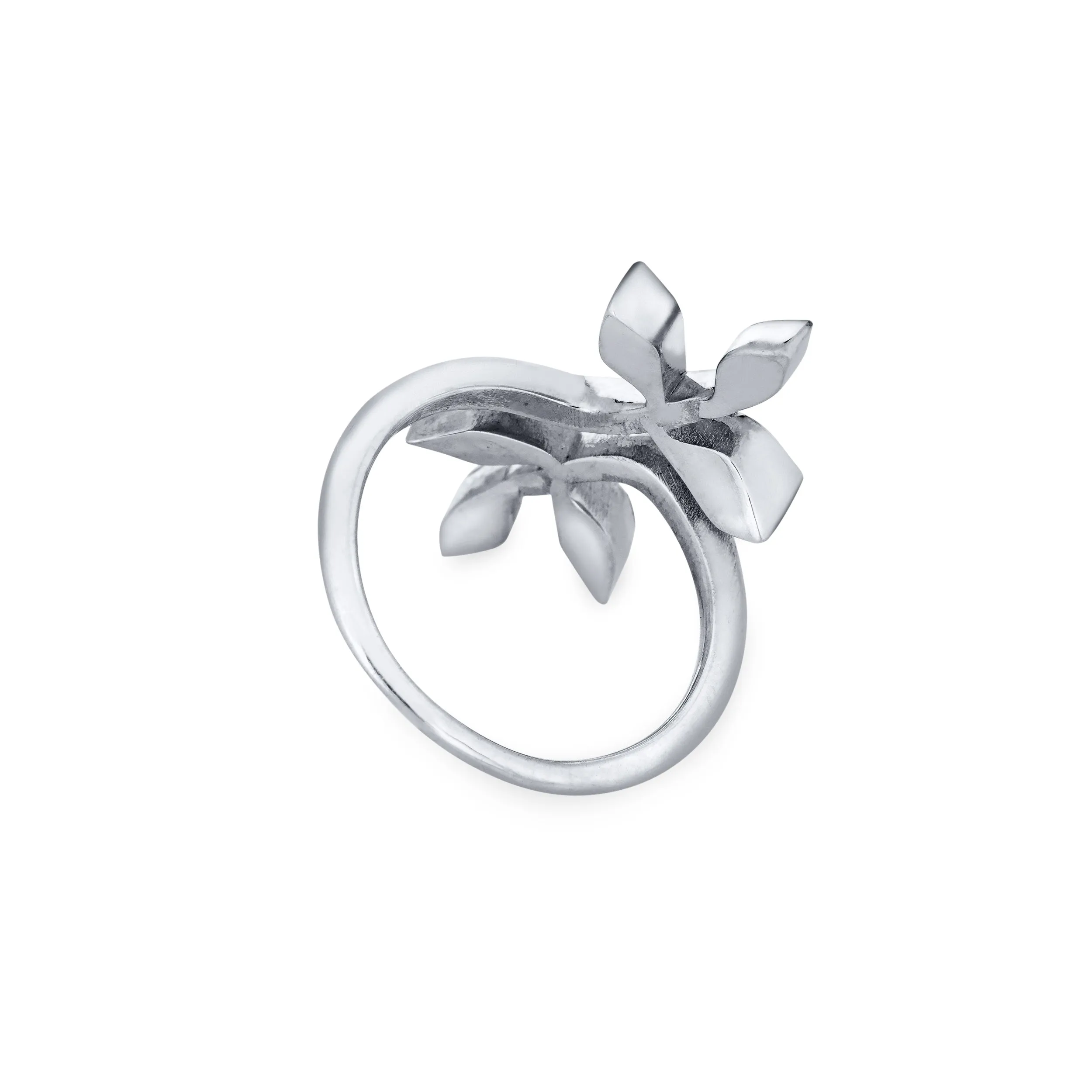Olive Branch Cremation Ring in 14K White Gold