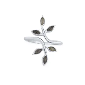 Olive Branch Cremation Ring in 14K White Gold