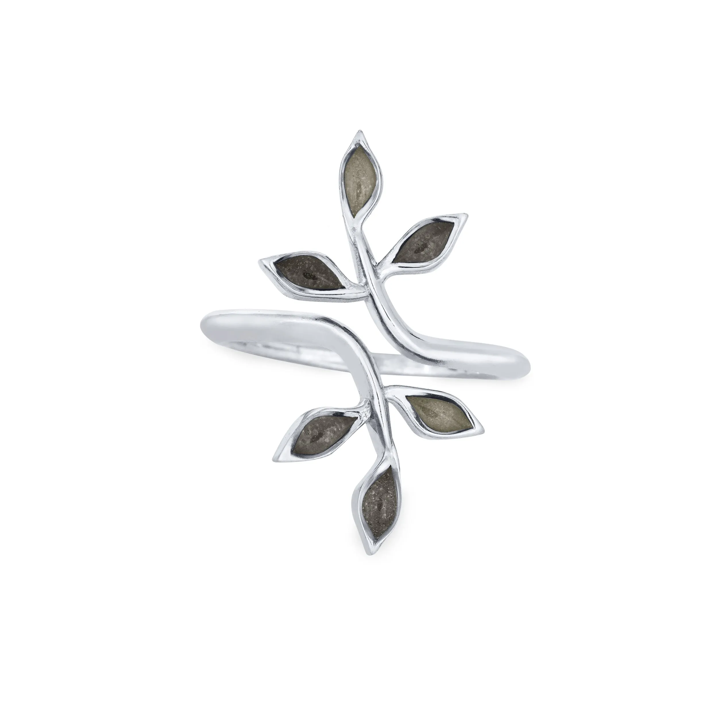 Olive Branch Cremation Ring in 14K White Gold