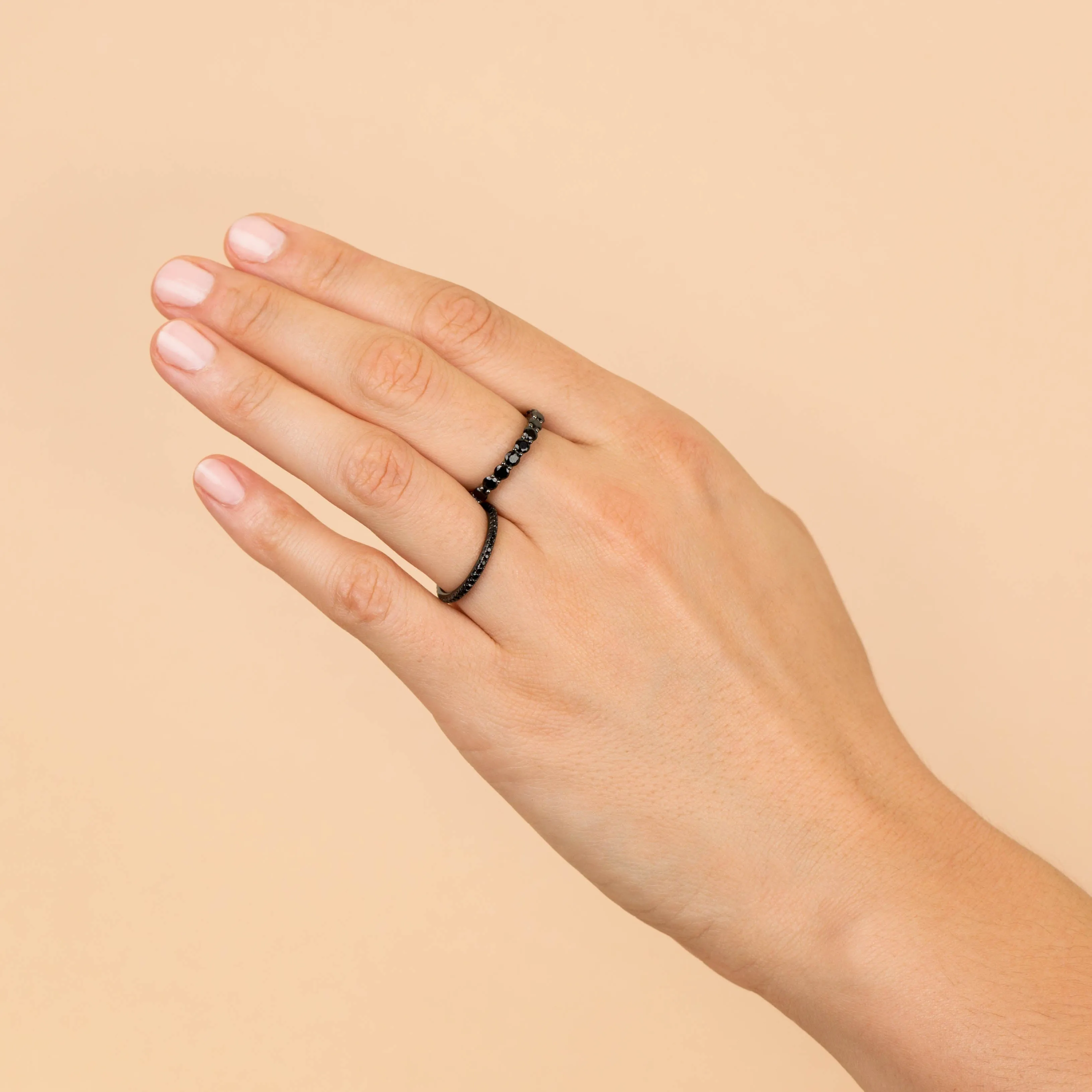 Onyx CZ Thin Ring