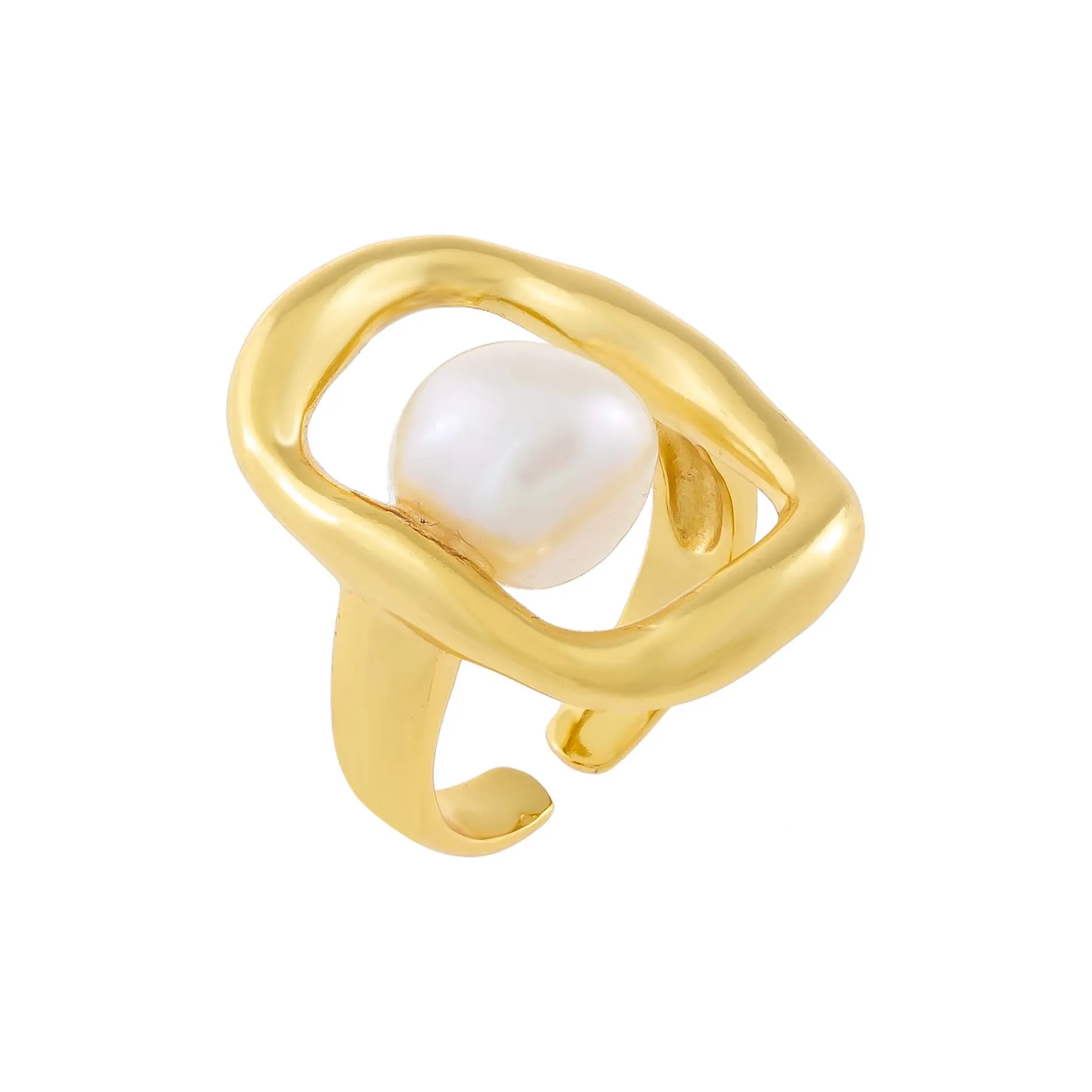 Open Pearl Adjustable Ring