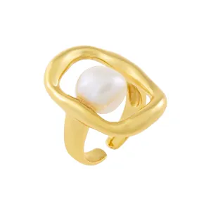Open Pearl Adjustable Ring