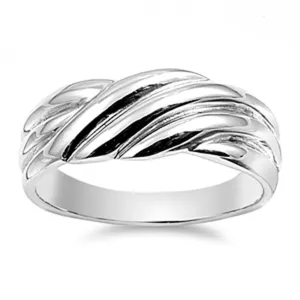 Oxidized Criss Cross Knot Retro Ring New .925 Sterling Silver Band Sizes 5-10