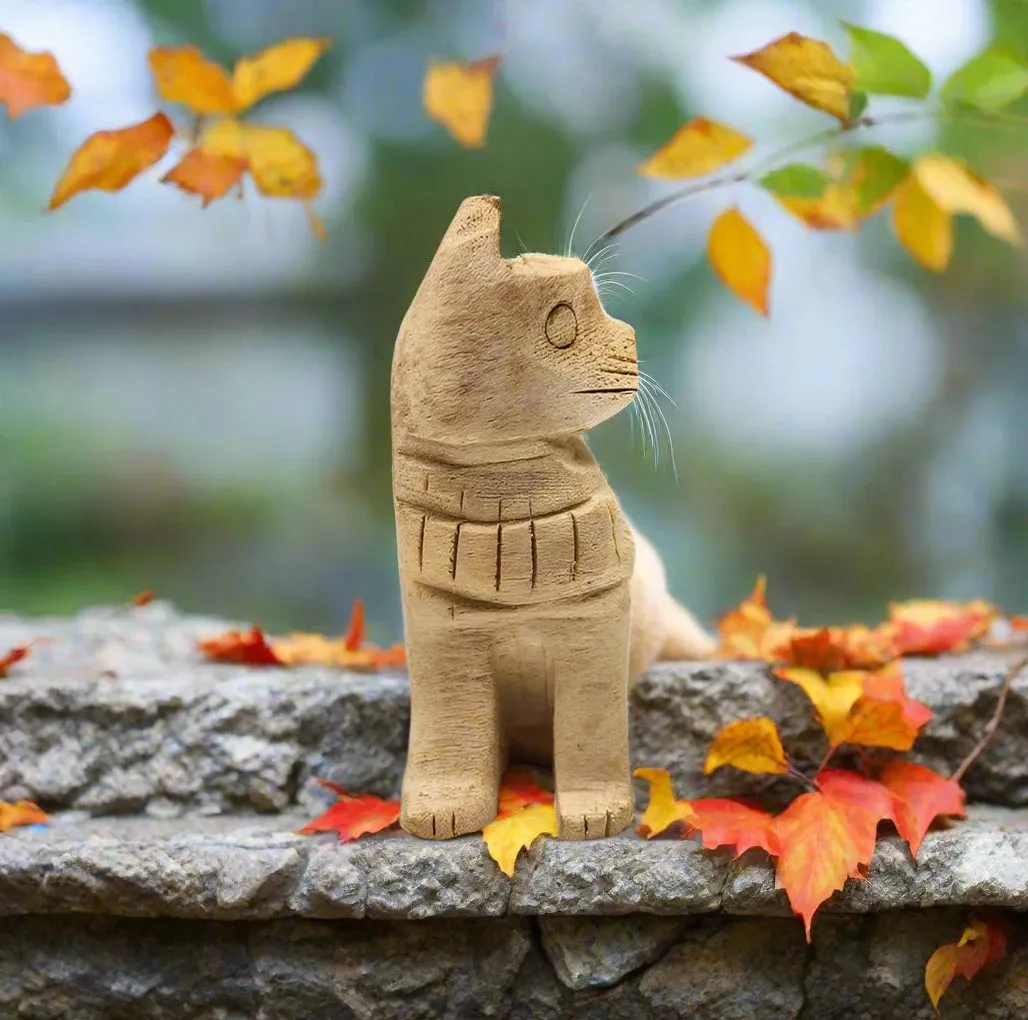 Palo Santo Carved Cat, Totem / Spirit Animal from Peru FB1772 🐈