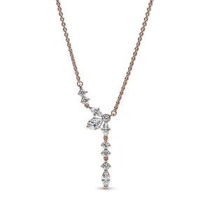 Pandora Rose Sparkling Herbarium Cluster Drop Collier Necklace