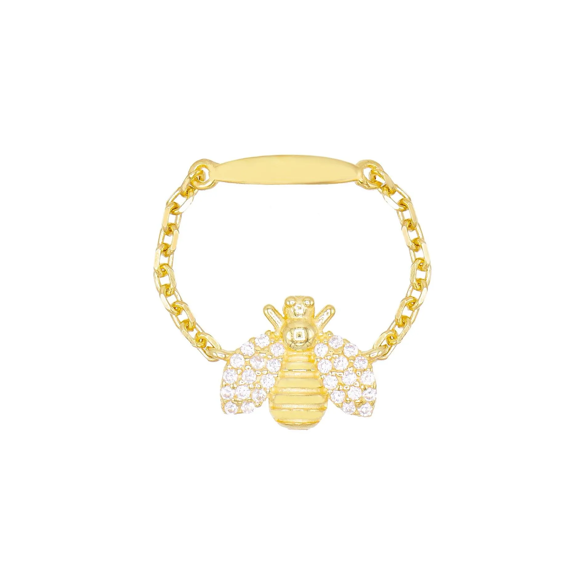 Pavé Bee Chain Ring