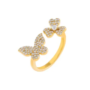 Pavé Butterfly X Clover Ring