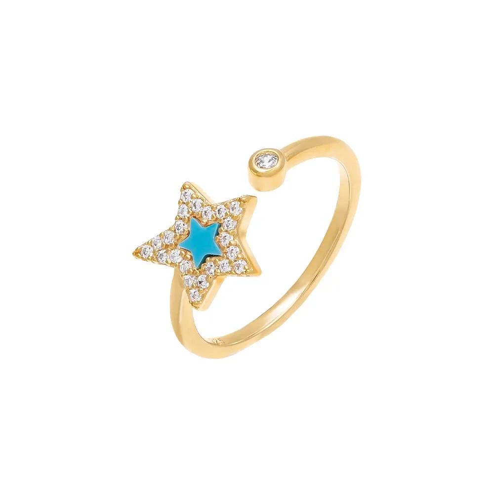 Pavé Open Star Stone Ring