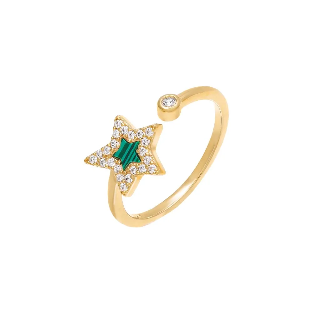 Pavé Open Star Stone Ring