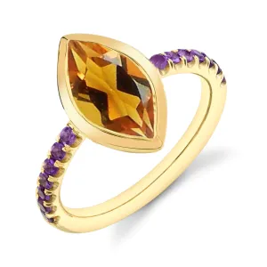 Pavé Shirley Bezel Set Marquis Cut Ring