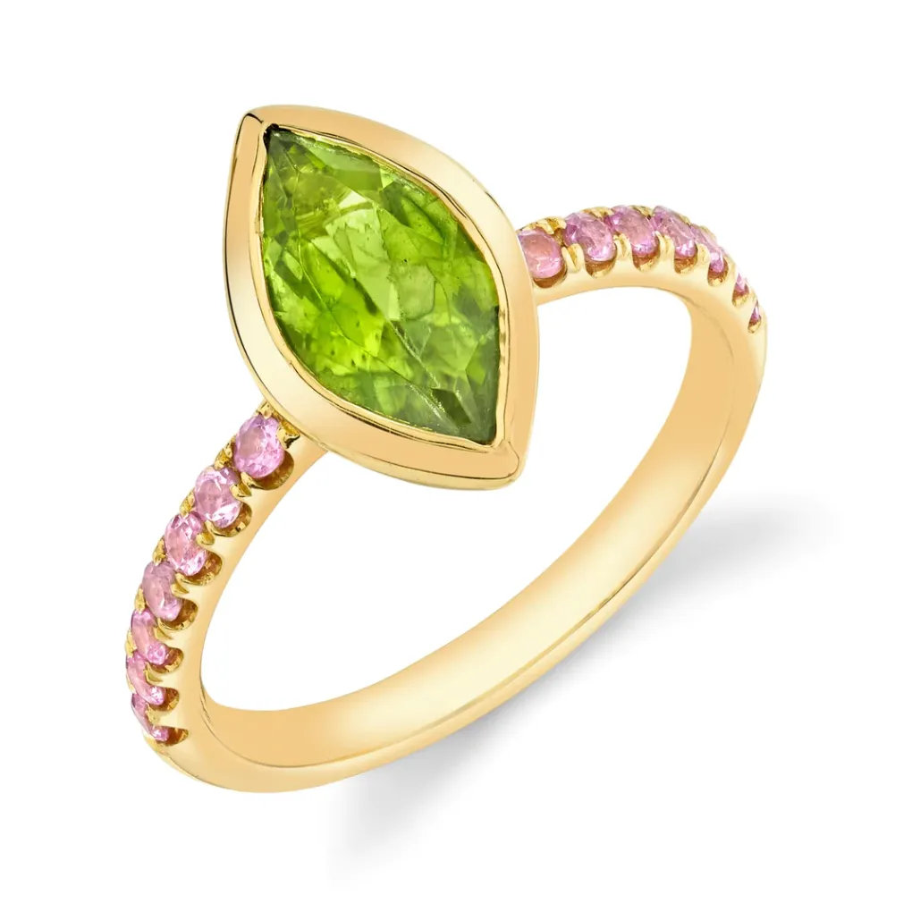 Pavé Shirley Bezel Set Marquis Cut Ring