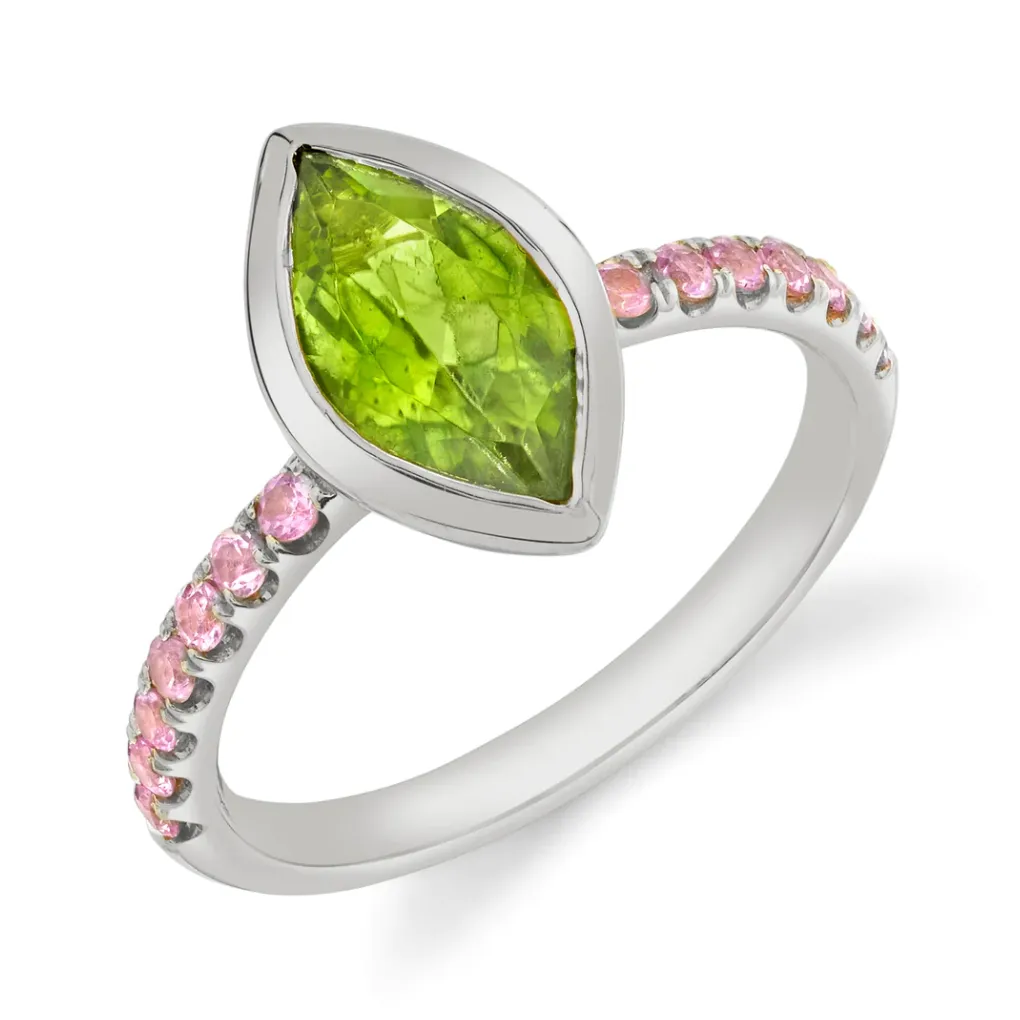 Pavé Shirley Bezel Set Marquis Cut Ring