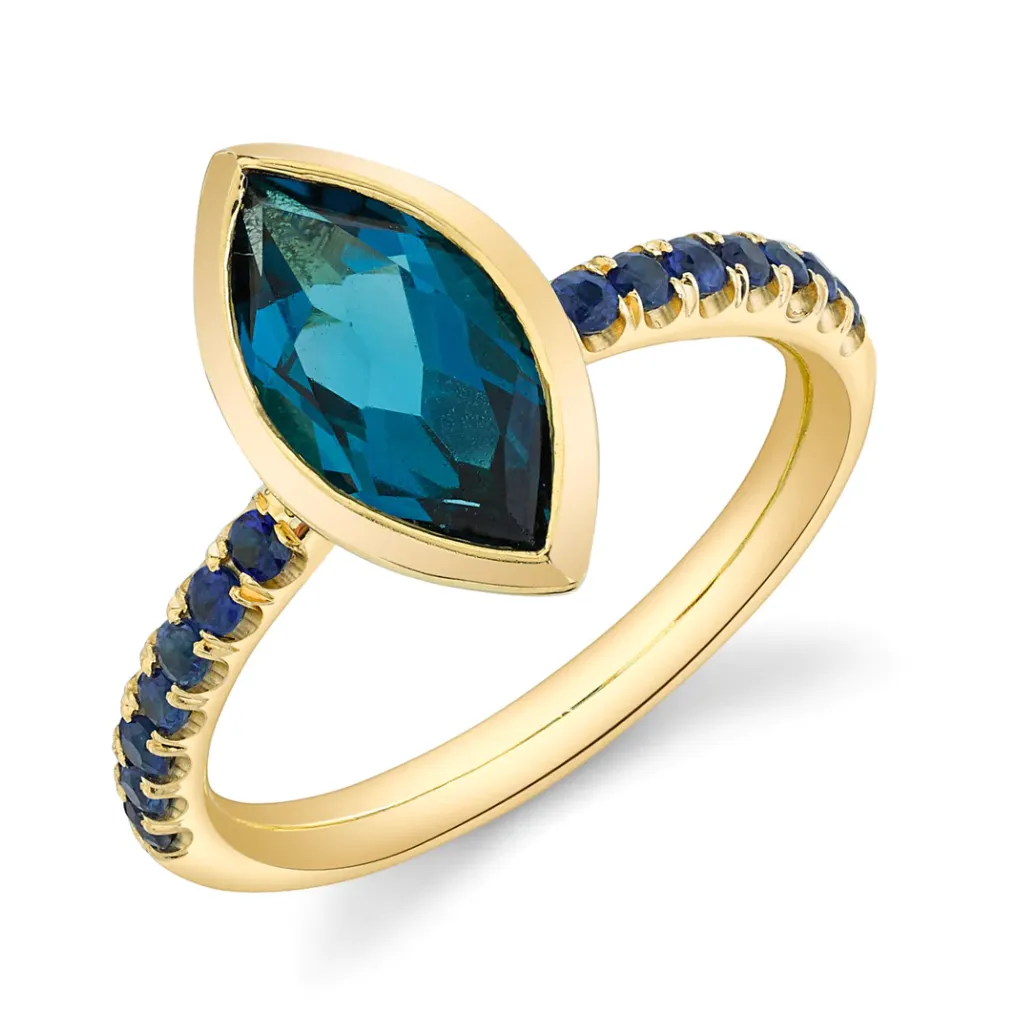 Pavé Shirley Bezel Set Marquis Cut Ring