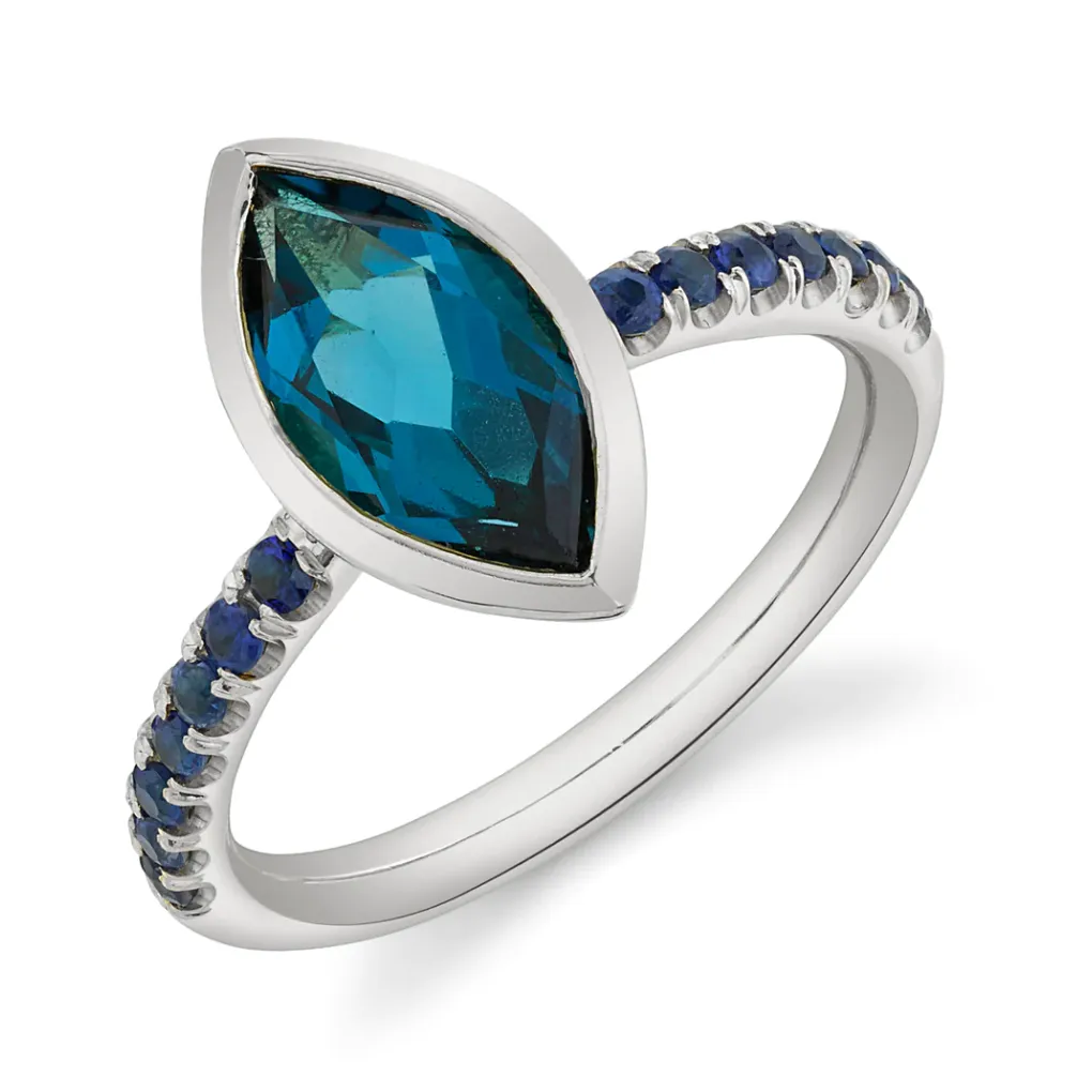 Pavé Shirley Bezel Set Marquis Cut Ring