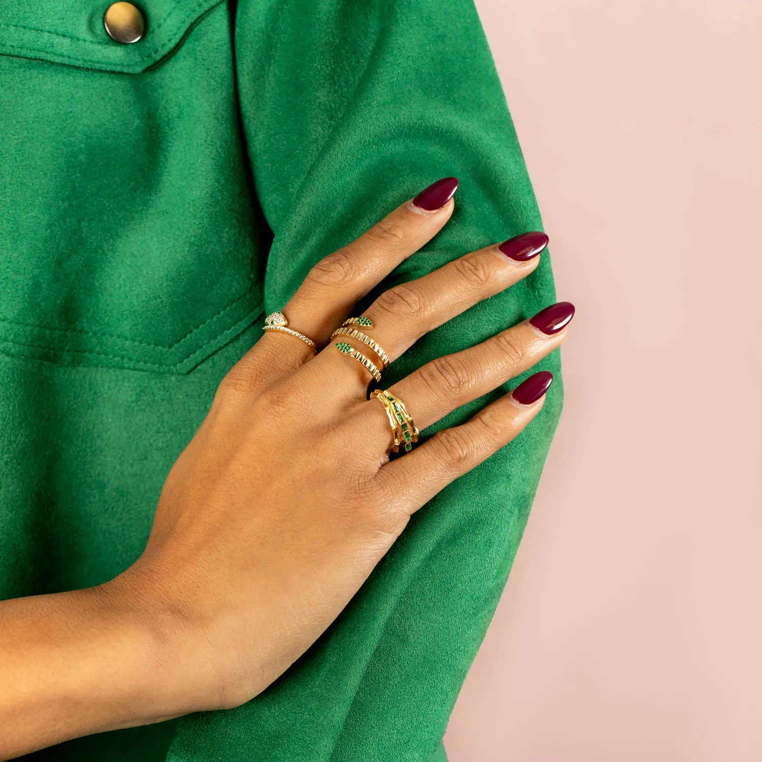 Pavé Snake Ring