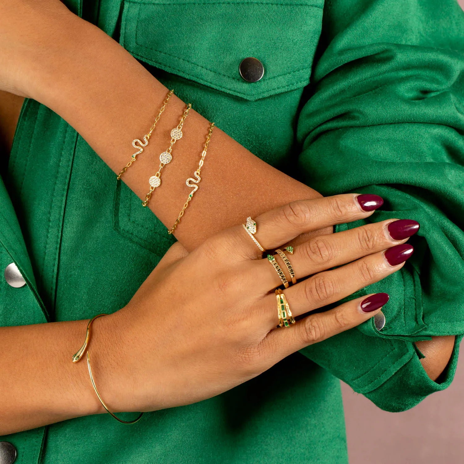 Pavé Snake Ring