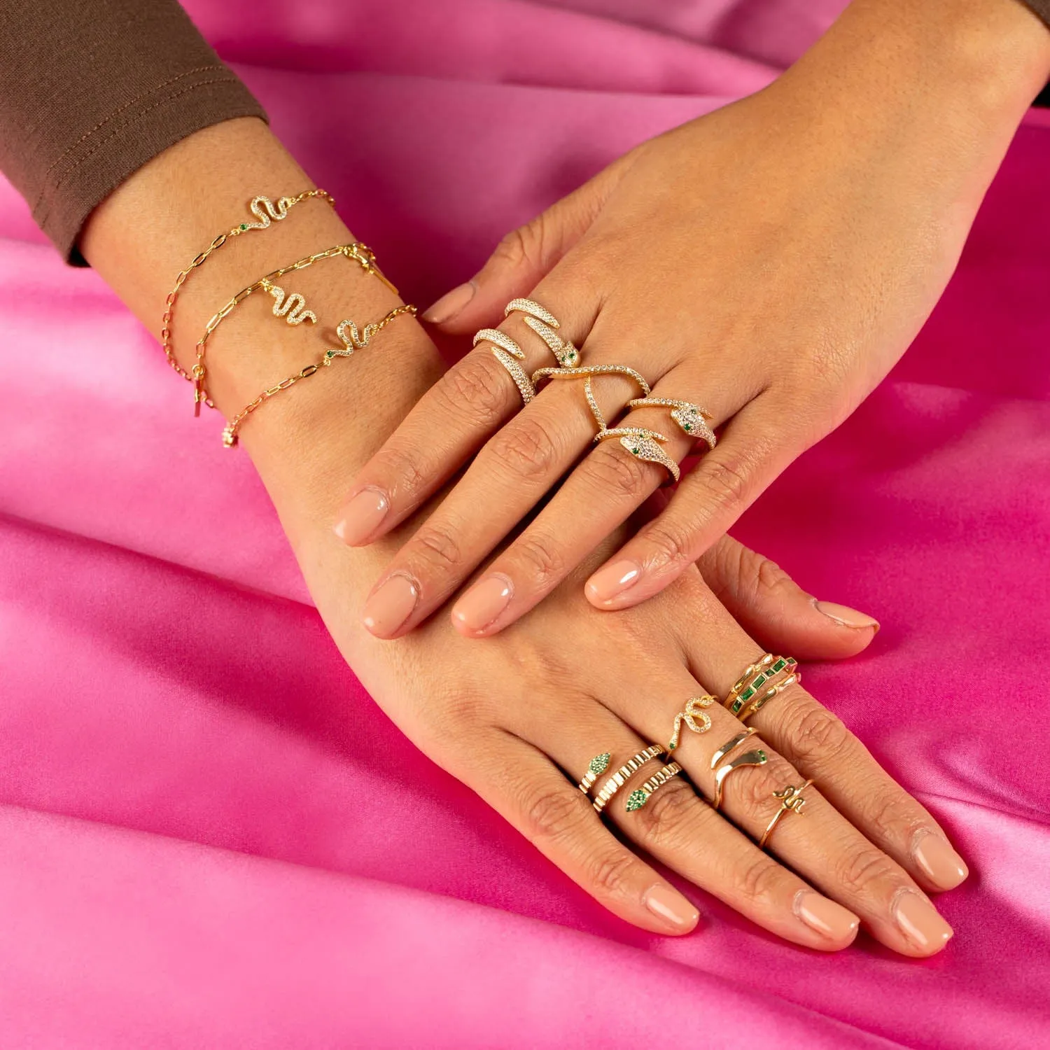 Pavé Snake Ring