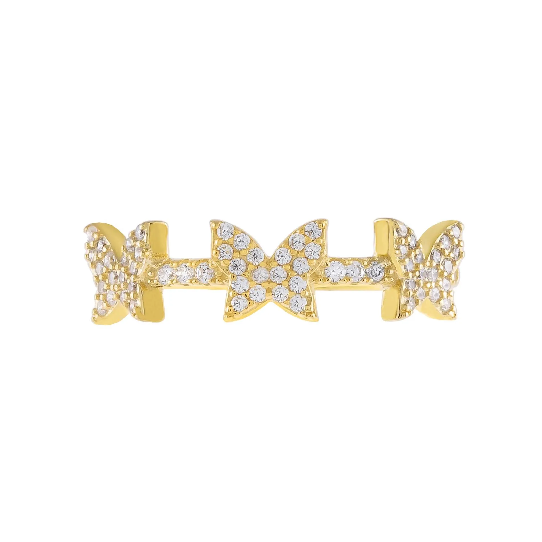 Pavé Triple Butterfly Ring
