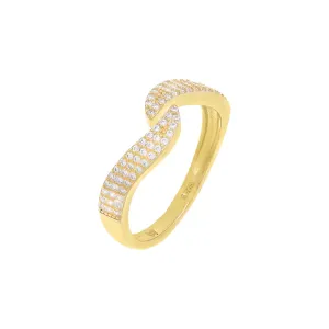 Pavé Wave Open Ring