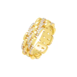 Pavé Wrist Watch Chain Ring