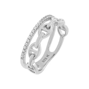 Pavé x Mariner Link Double Row Ring