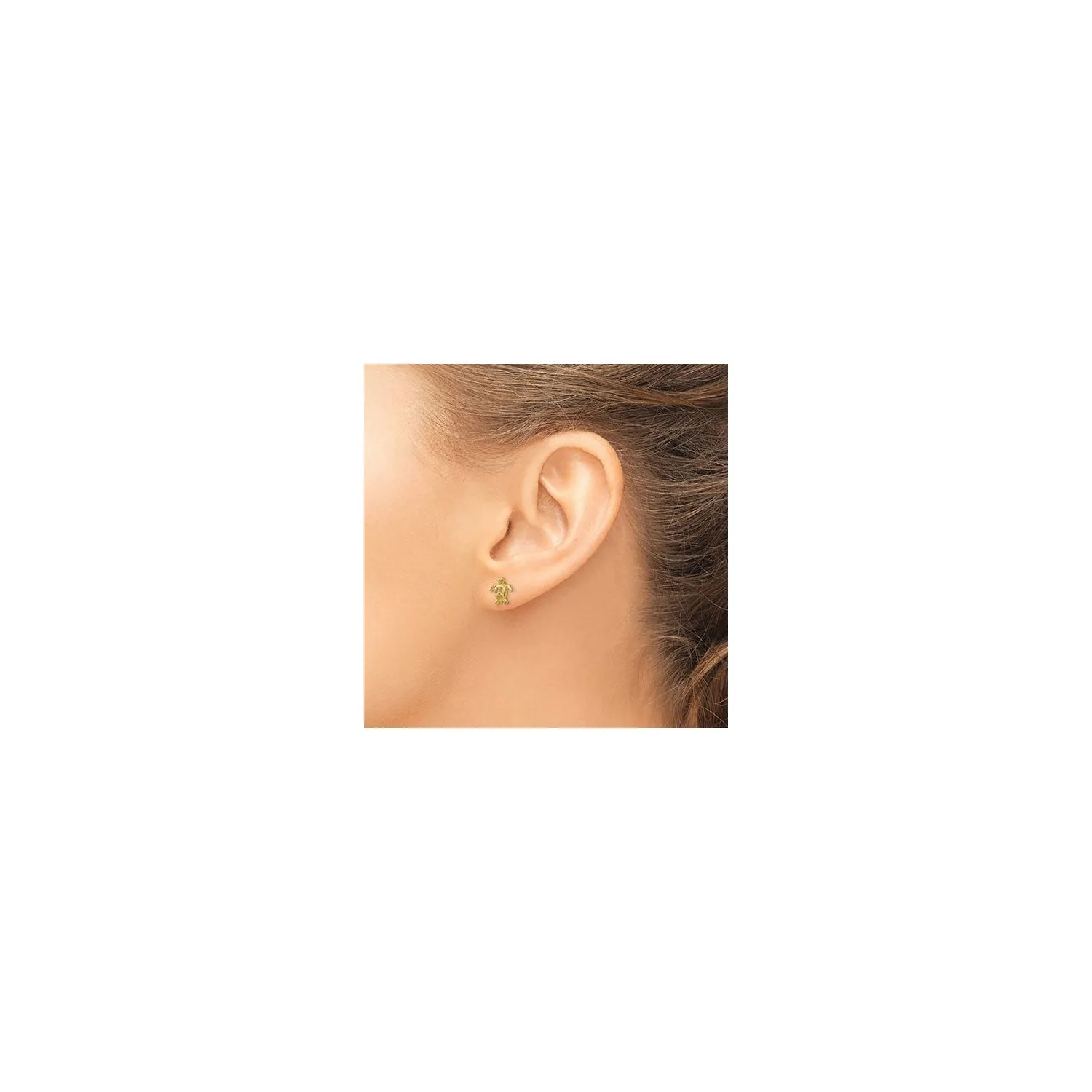 Peace Turtle Stud Earrings (14K)