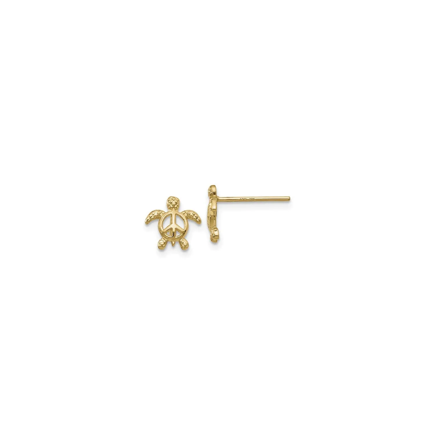 Peace Turtle Stud Earrings (14K)