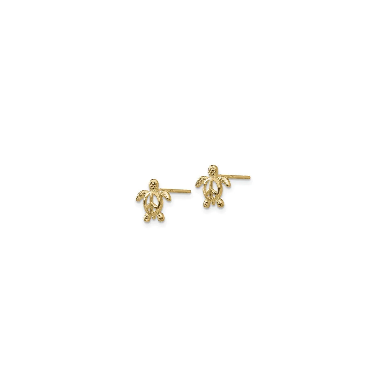 Peace Turtle Stud Earrings (14K)
