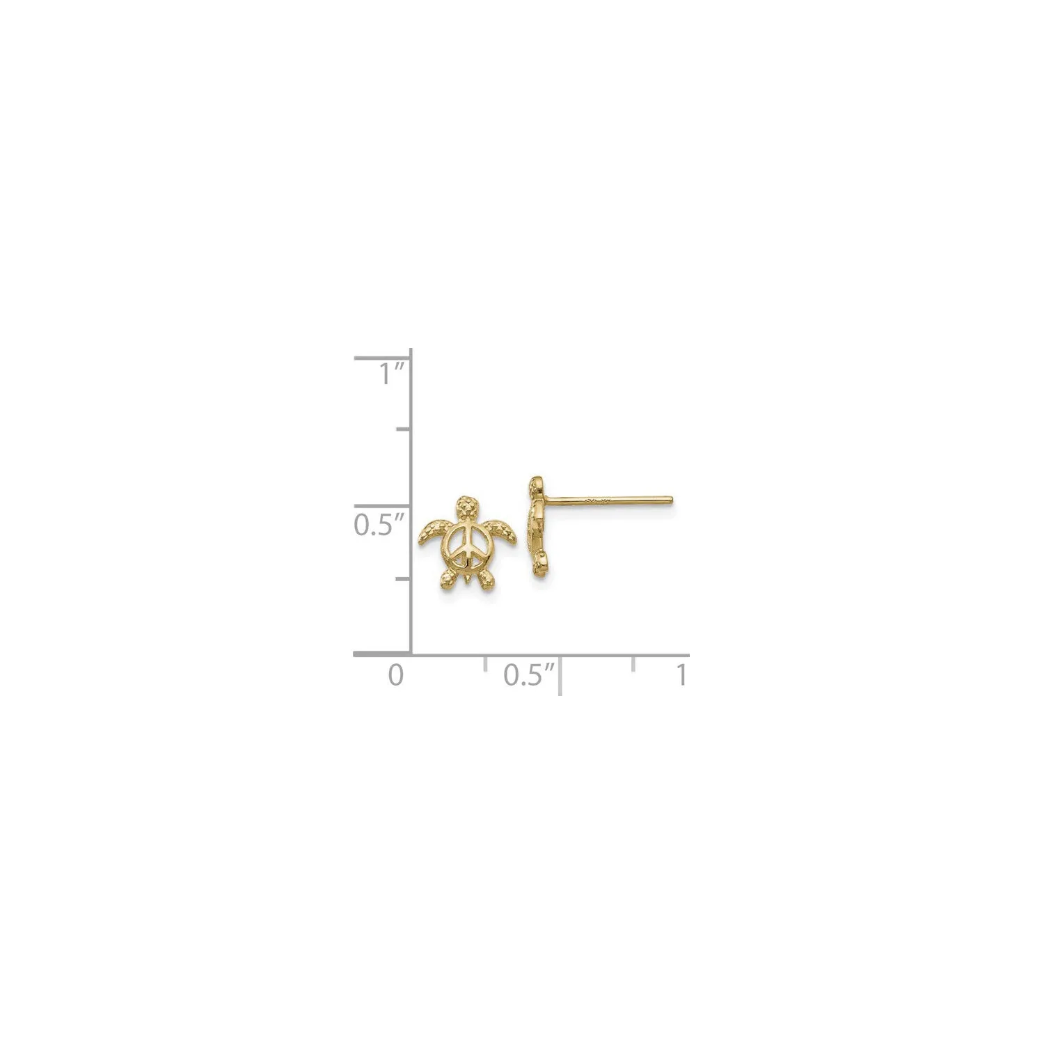 Peace Turtle Stud Earrings (14K)