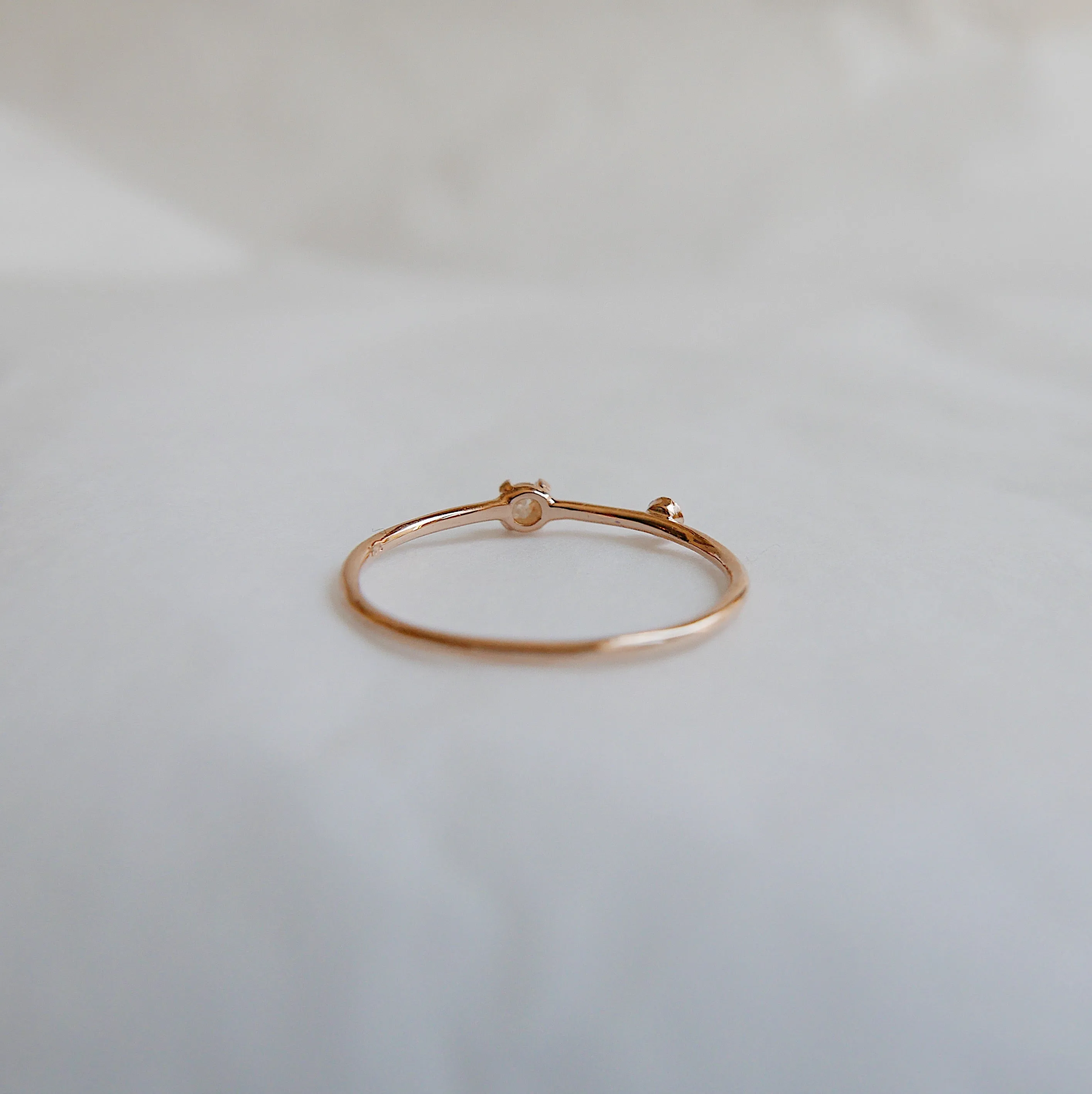 Peachy Diamond Duet Ring - Small