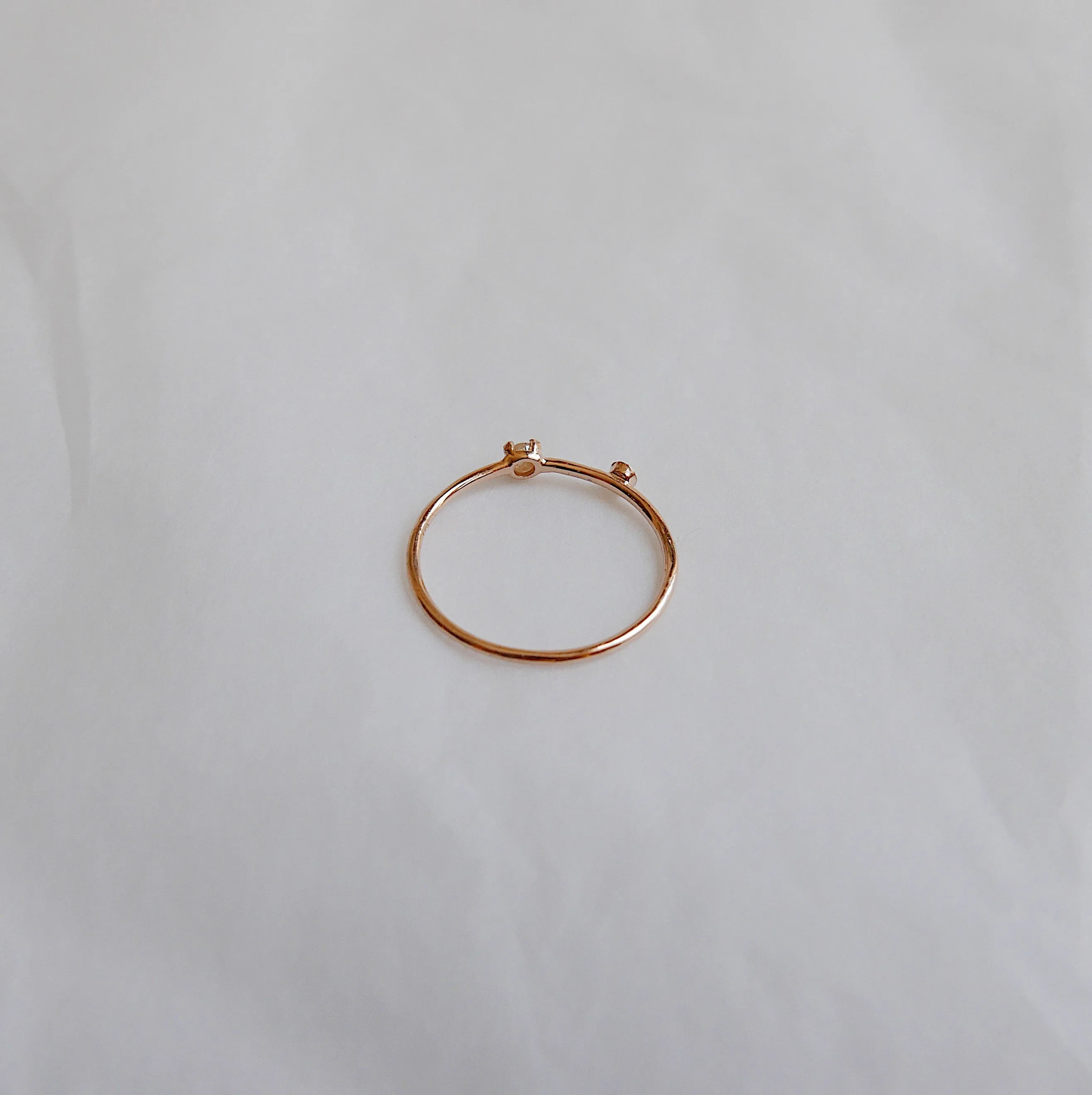Peachy Diamond Duet Ring - Small