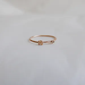 Peachy Diamond Duet Ring - Small