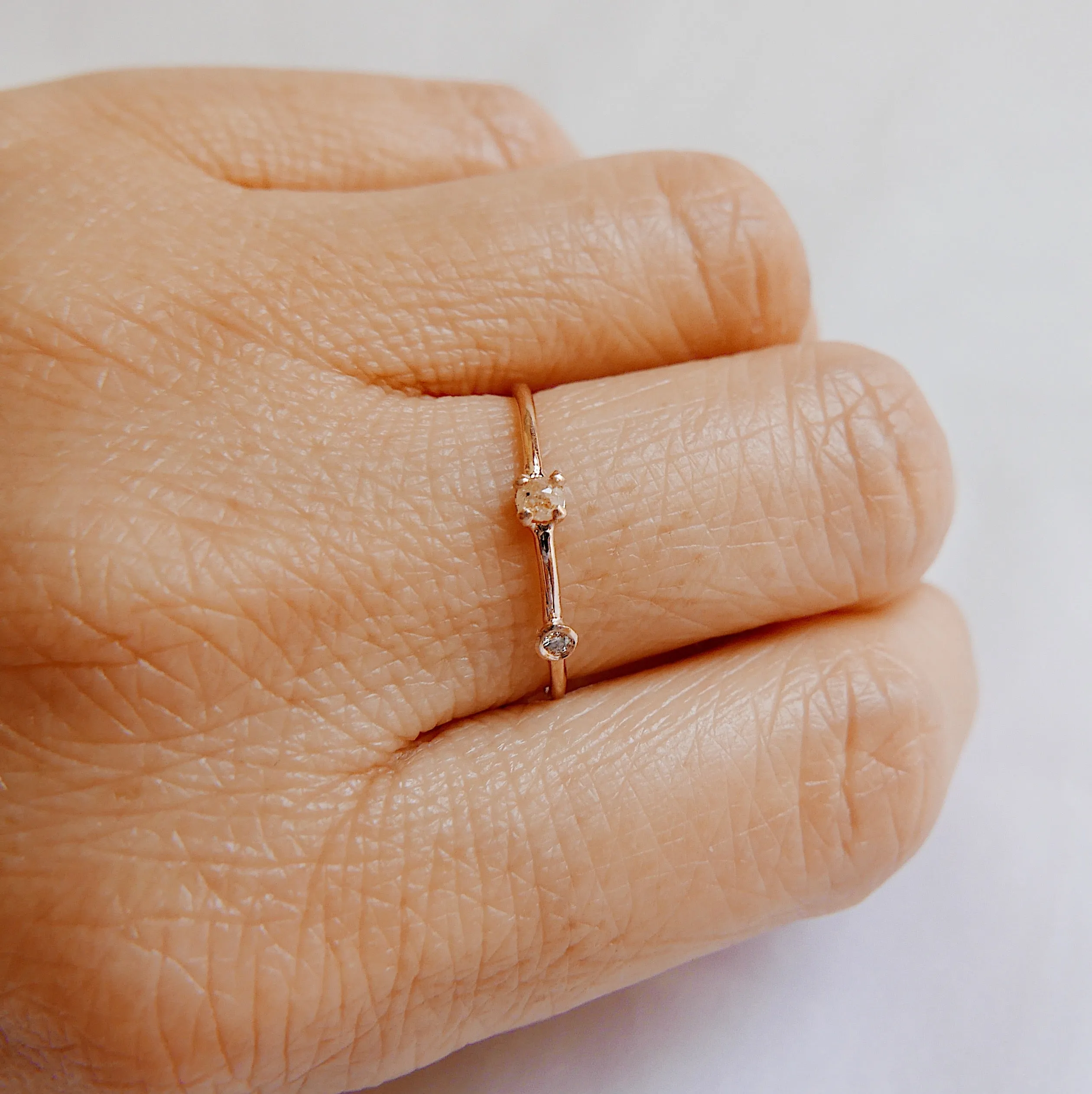 Peachy Diamond Duet Ring - Small