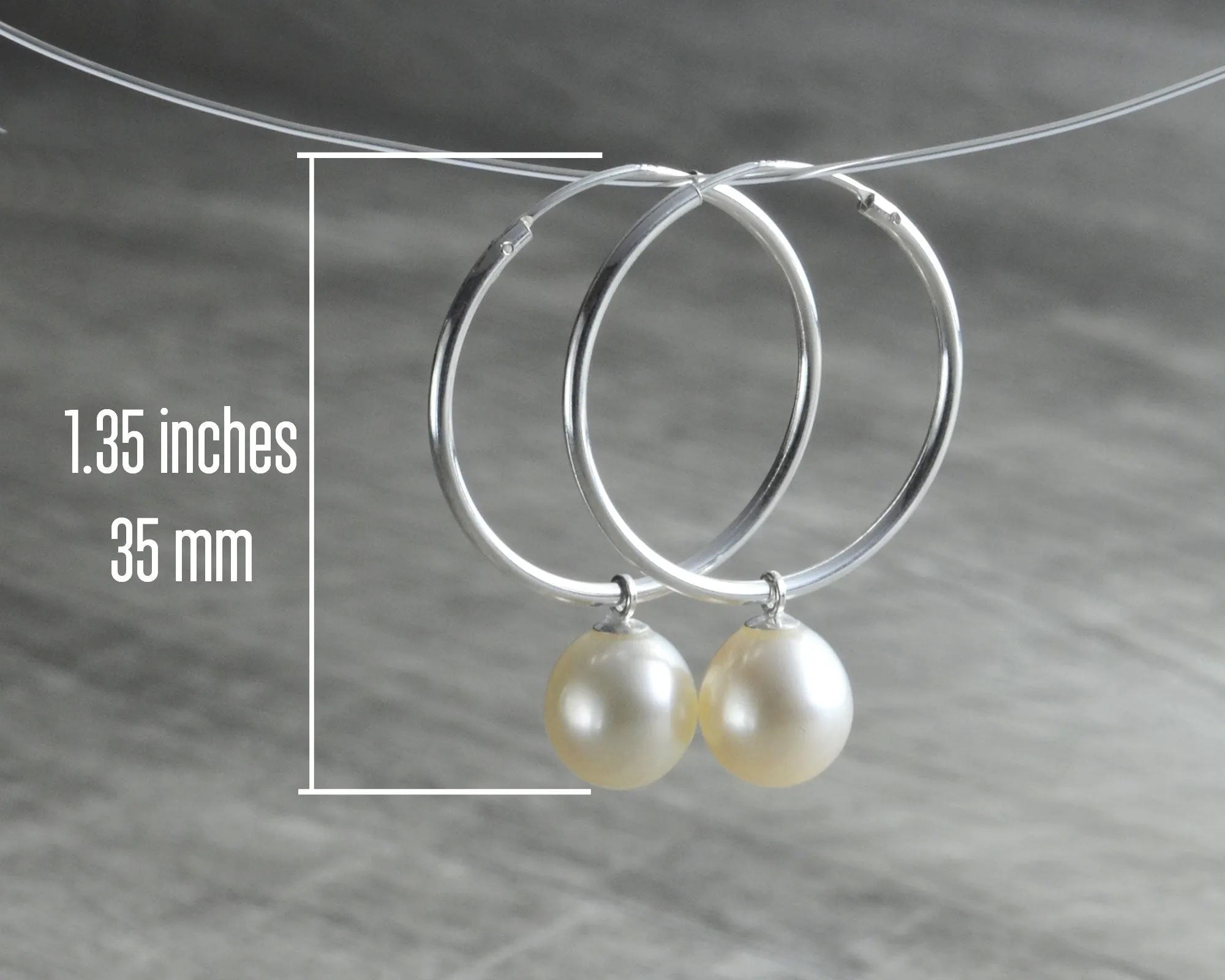 PEARL HOOP EARRINGS