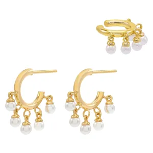 Pearl Shaker Earring Combo Set