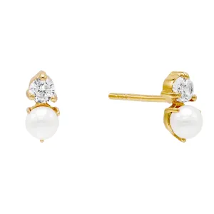 Pearl Stone Stud Earring