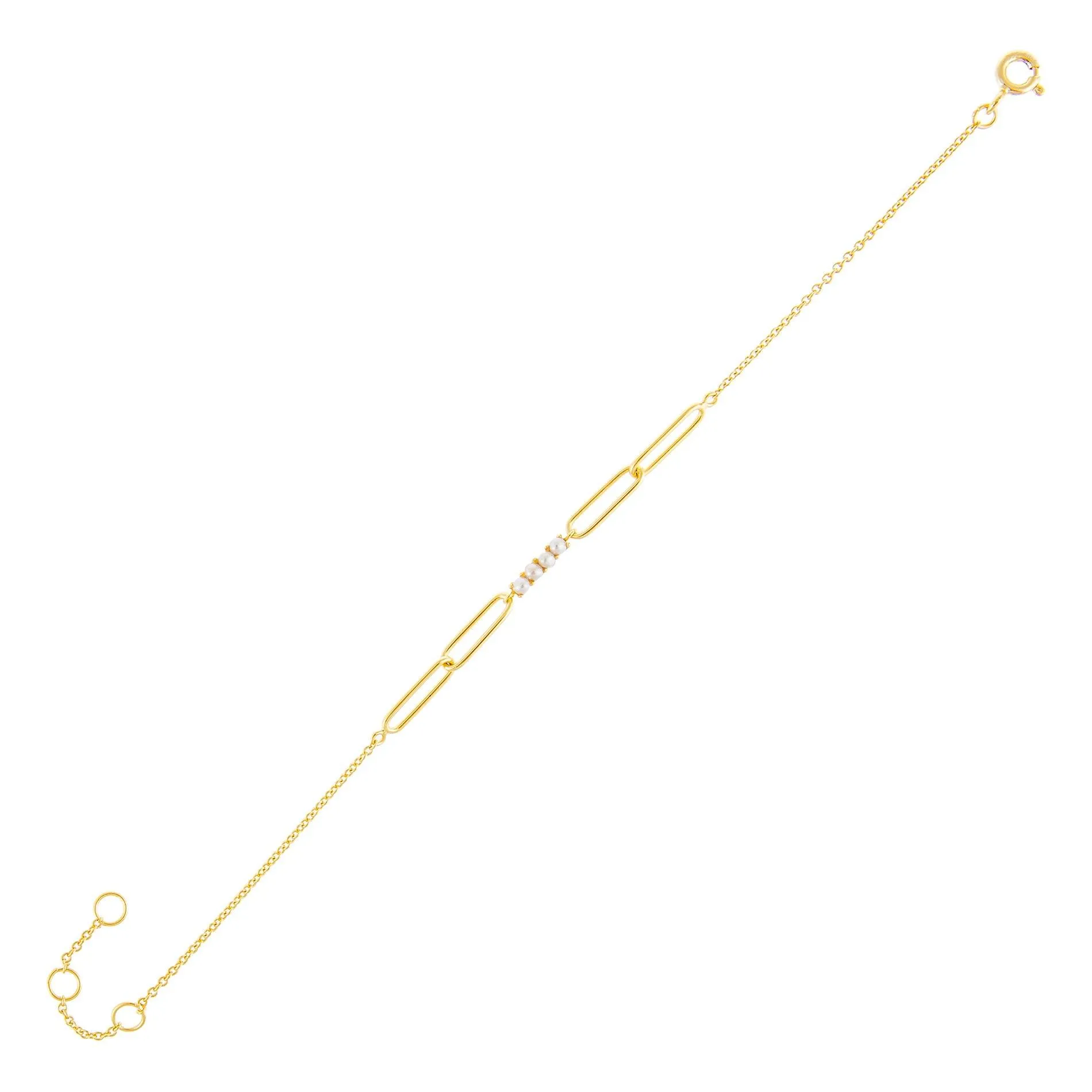Pearl X Chain Link Bracelet
