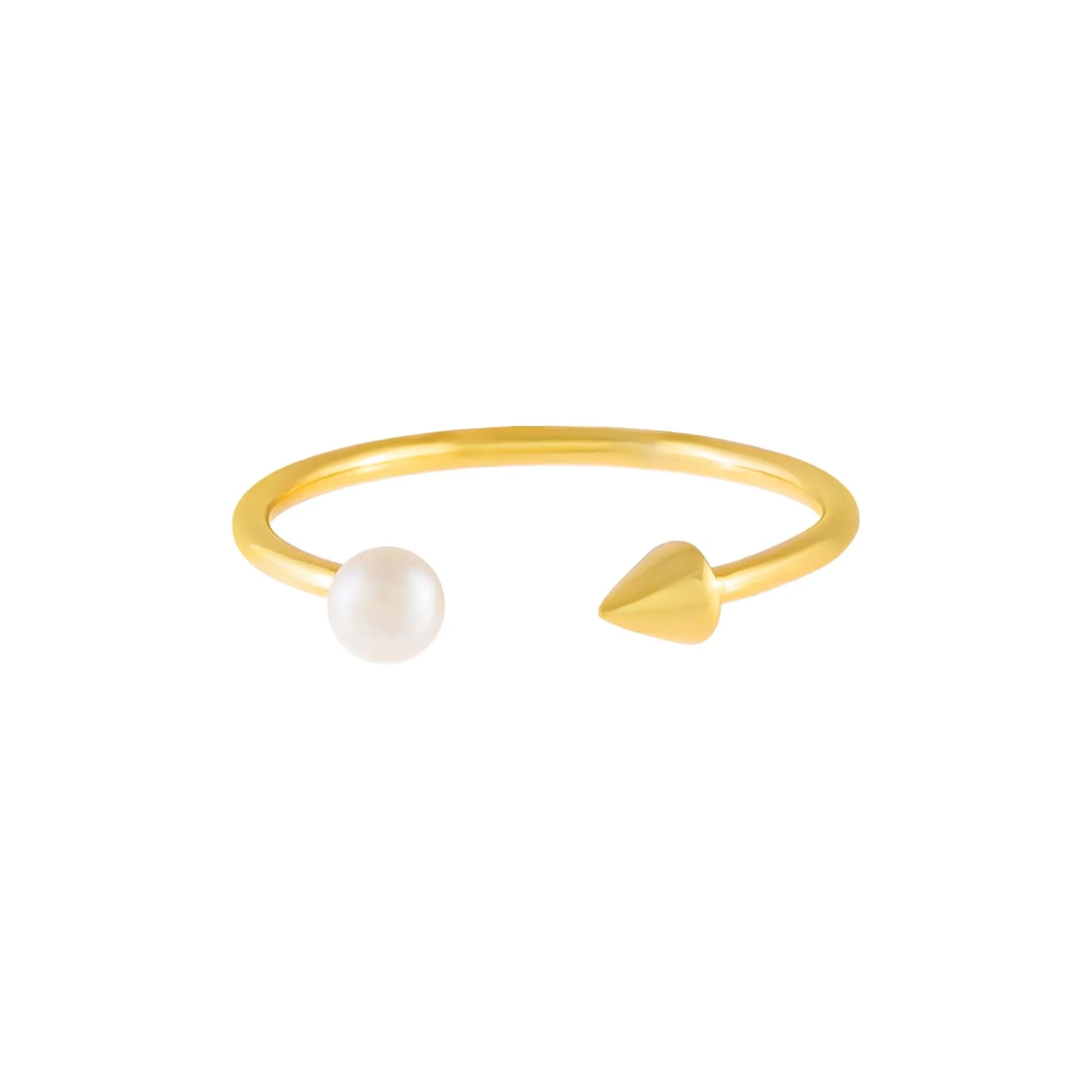 Pearl X Spike Ring