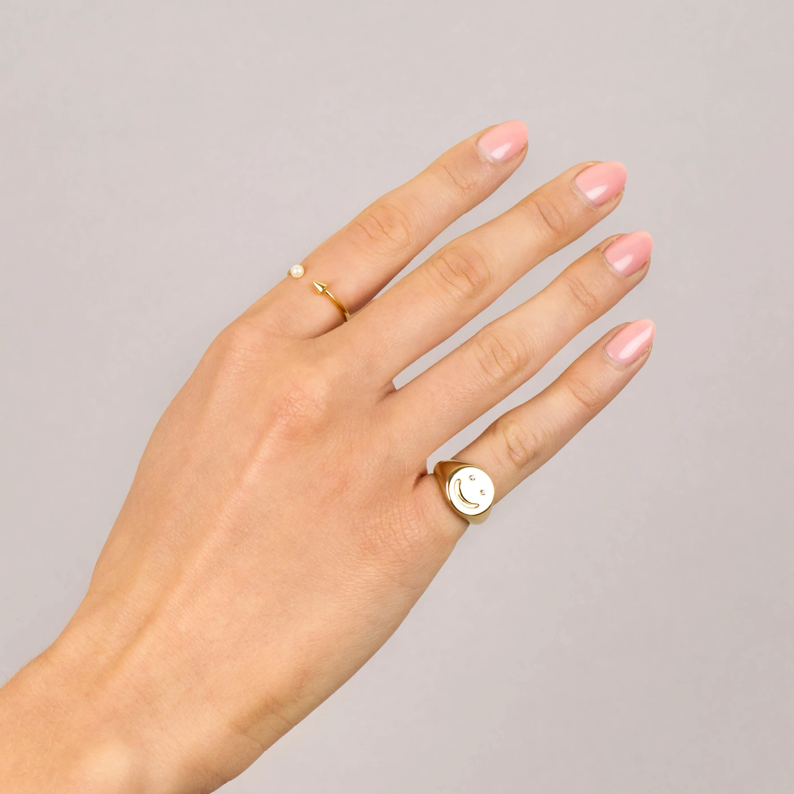 Pearl X Spike Ring