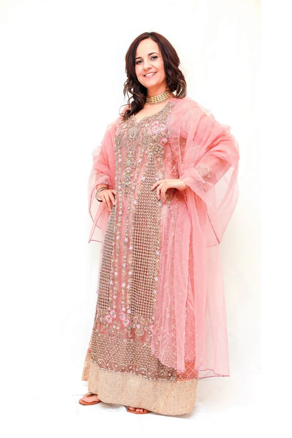 Pink Indian-Bollywood Bridal Suit