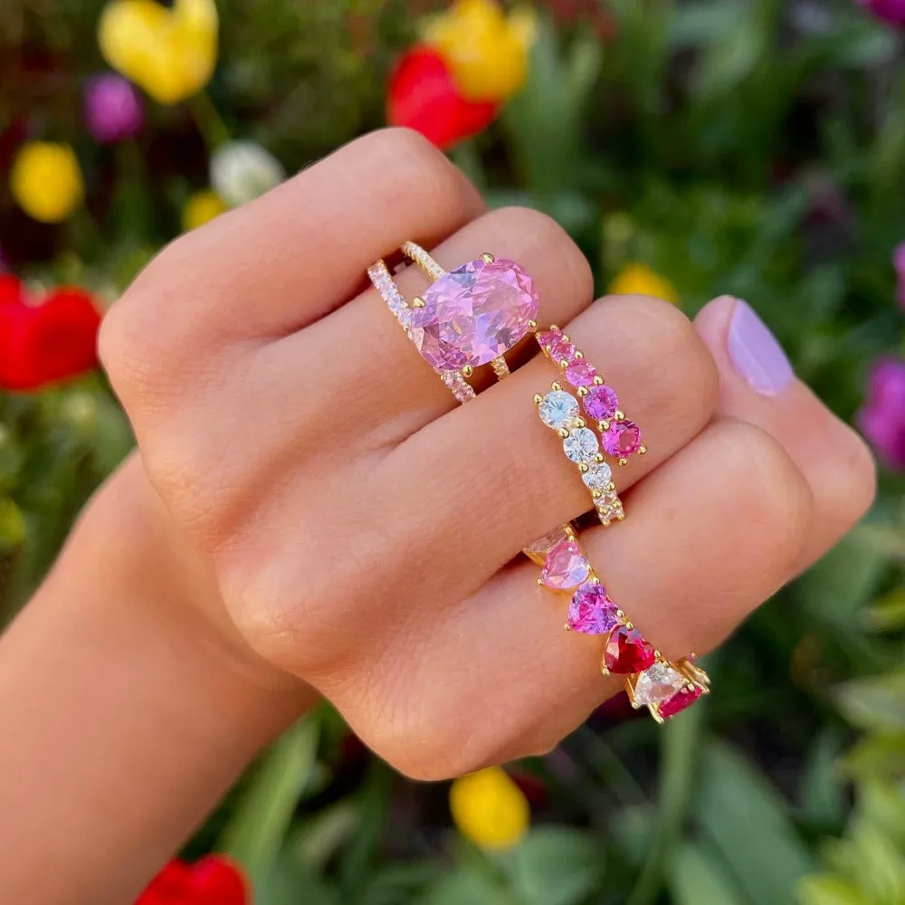 Pink Ombre Heart Eternity Band