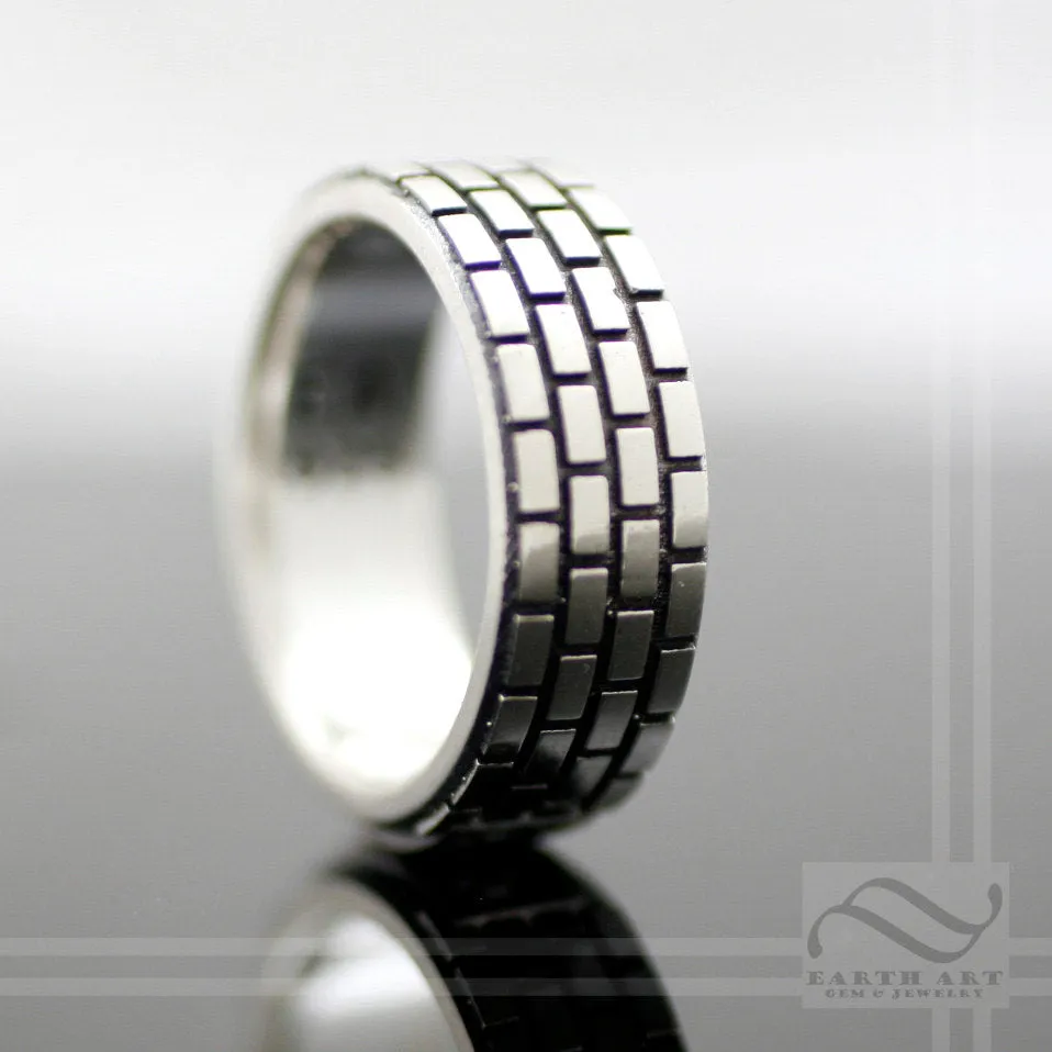 Plain Game Controller Ring - Wedding band - Solid Sterling Silver