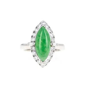 Platinum 3 Carat Jadeite Diamond Halo Ring