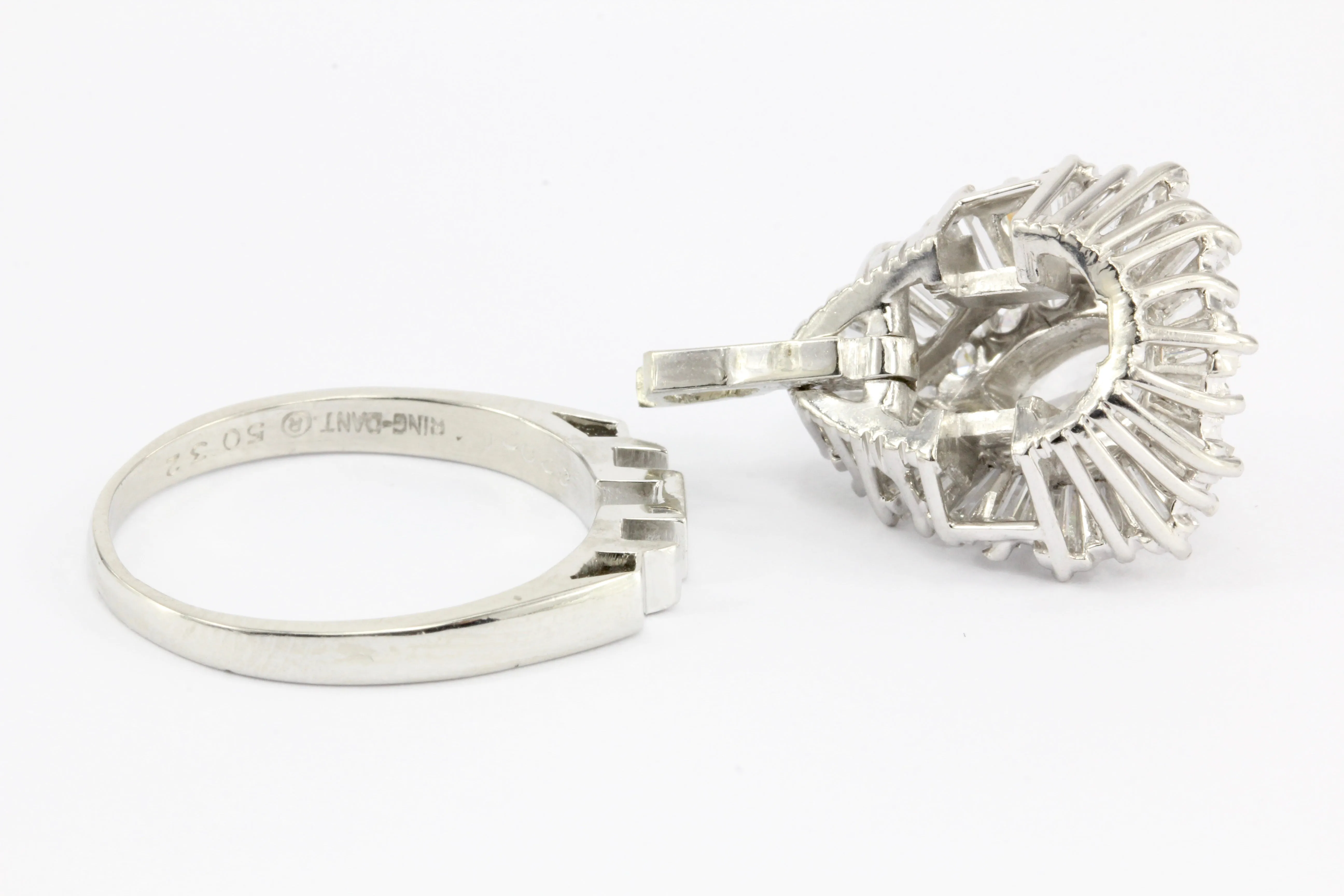 Platinum 3 CTW Diamond Convertible Ring to Pendant Size 6.75