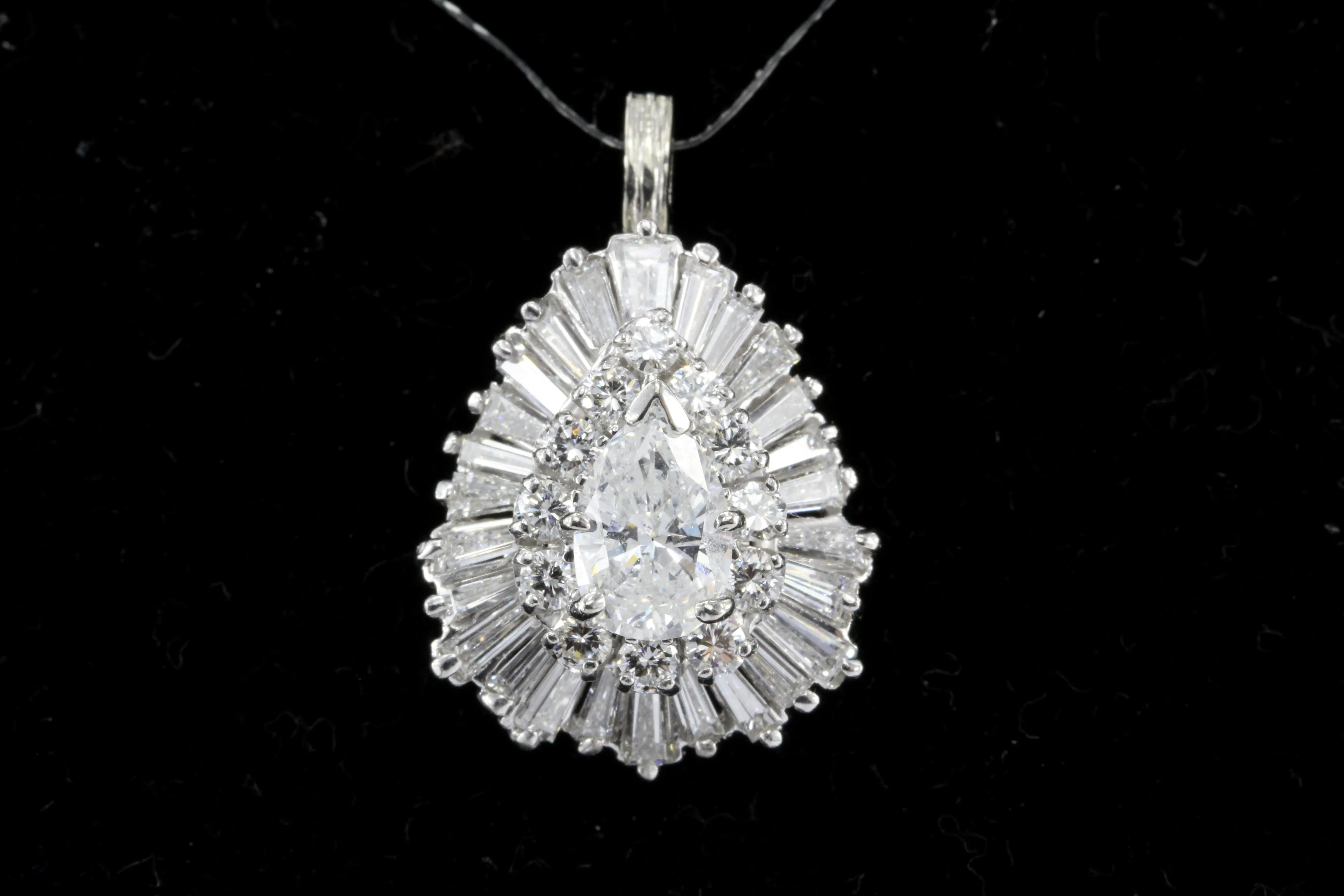 Platinum 3 CTW Diamond Convertible Ring to Pendant Size 6.75