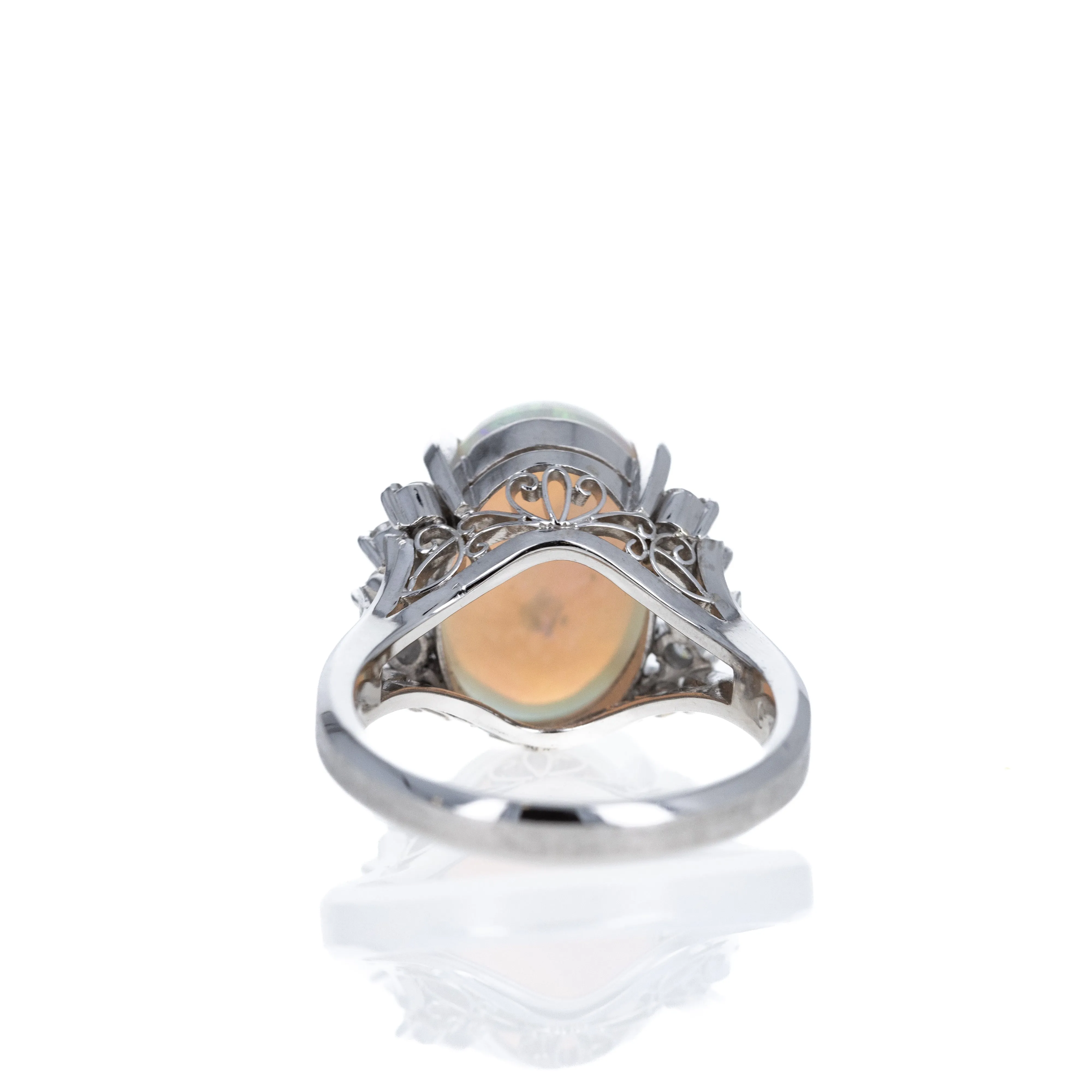 Platinum 5.03 Carat Opal Diamond Ring