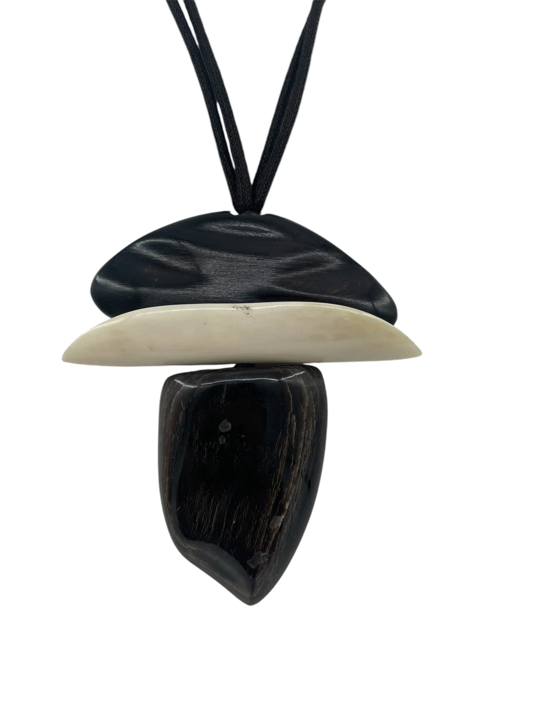 Primitive Wood and Bone Chunky Tribal Inspired Necklace