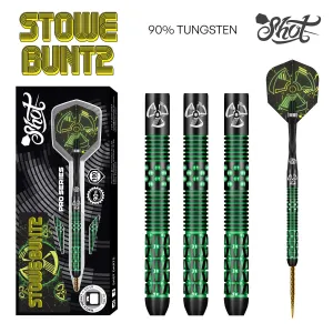 Pro Series–Stowe Buntz 2.0 Black Ti Steel Tip Dart Set-90% Tungsten Barrels