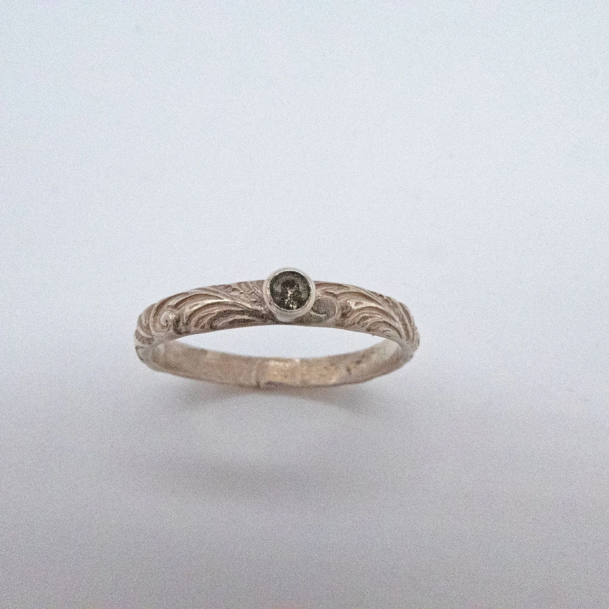 Quartz Sterling Silver Floral Stacking Ring